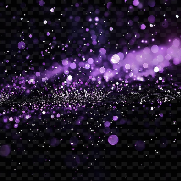 PSD brillo púrpura y estrellas púrpuras están en un fondo negro