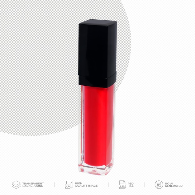 Brillo rojo de los labios en fondo transparente PSD