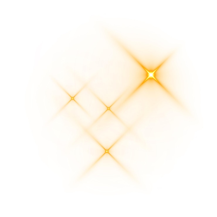 PSD brillos y destellos abstractos de estallidos de estrellas dorados