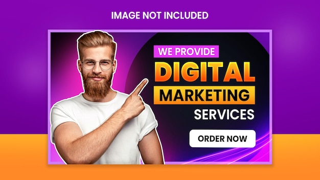 Brindamos servicios de marketing digital plantilla de miniatura de youtube