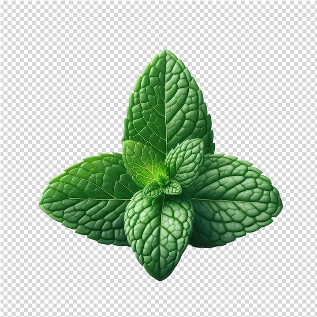 PSD une brindille verte de feuilles de menthe est montrée dans une photo