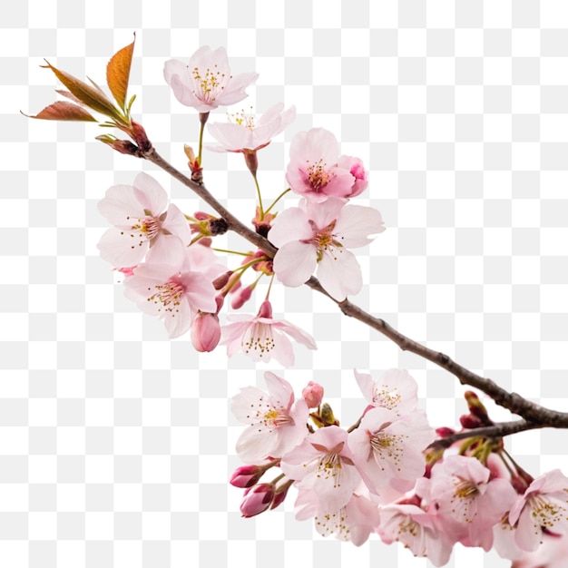 Des brindilles de cerises isolées sur un fond transparent