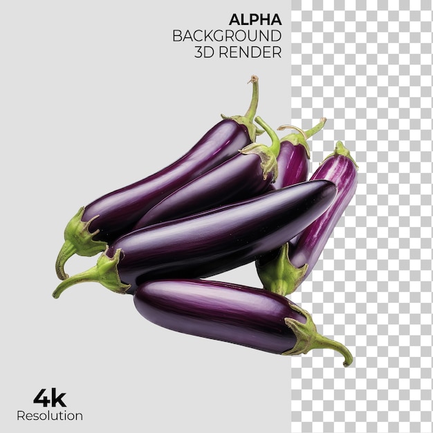 PSD el brinjal en el fondo transparente