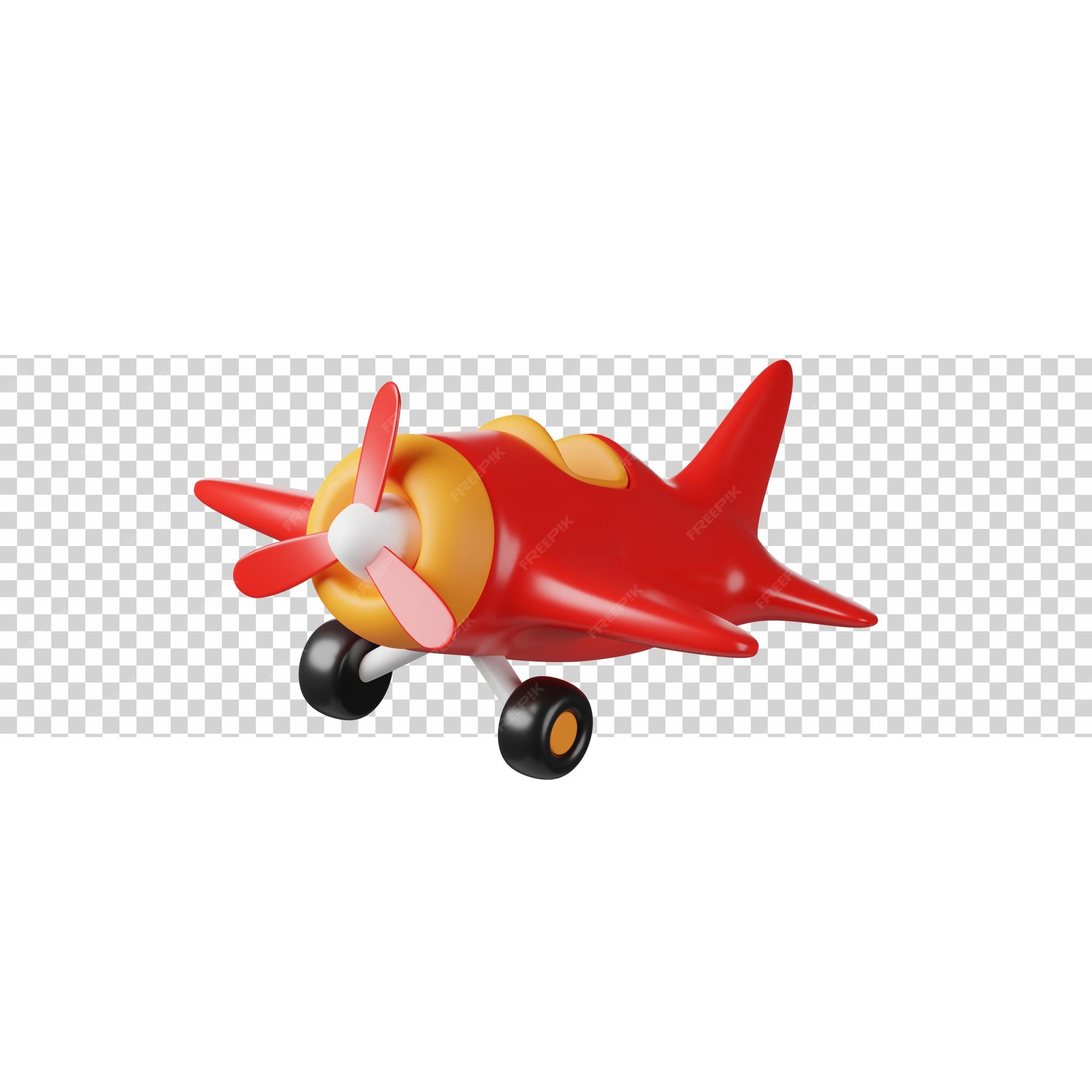 Brinquedo de avião com ícone de renderização 3d de cor vermelha para site  ou aplicativo ou jogo avião divertido e simples para