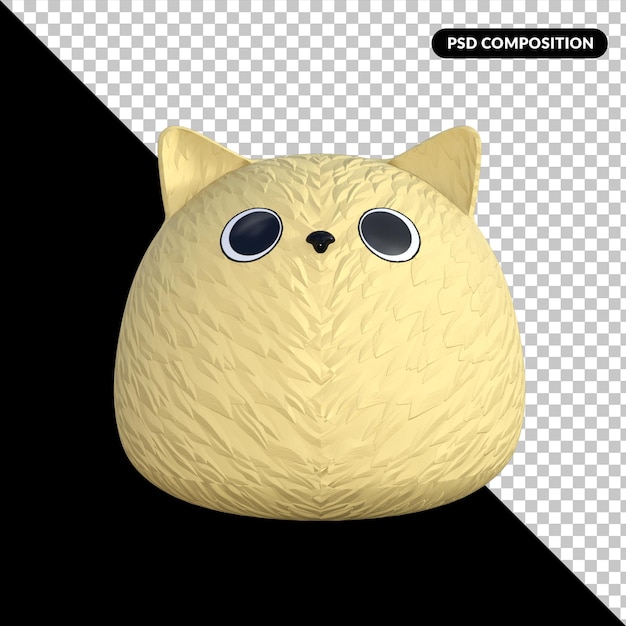 Brinquedos de gato fofo renderização em 3d psd premium