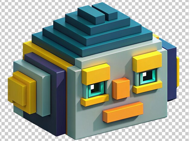 PSD brinquedos de robô de arte voxel png