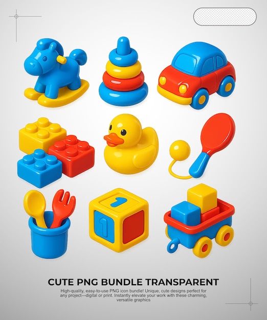 Brinquedos transparentes para uso digital e impresso
