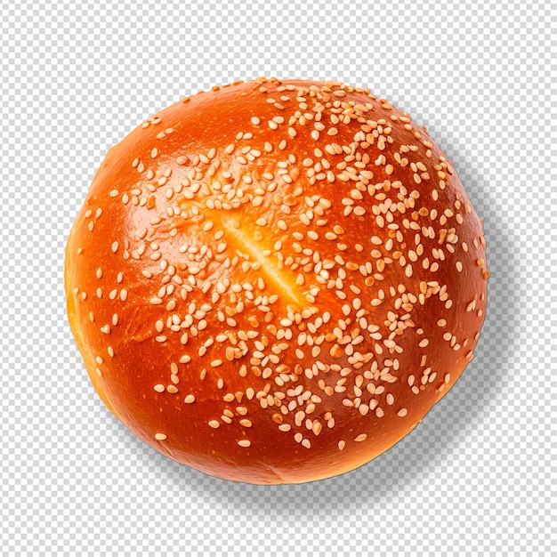 PSD brioche bun para hamburger vista superior aislada