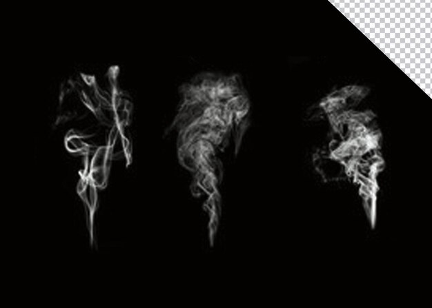Las brisas de humo realistas sobre un fondo negro
