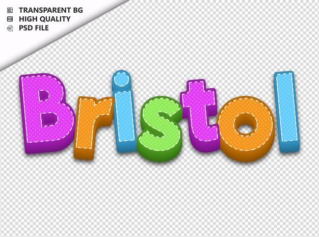 PSD bristol typographie texte coloré artisanat printemps psd transparent