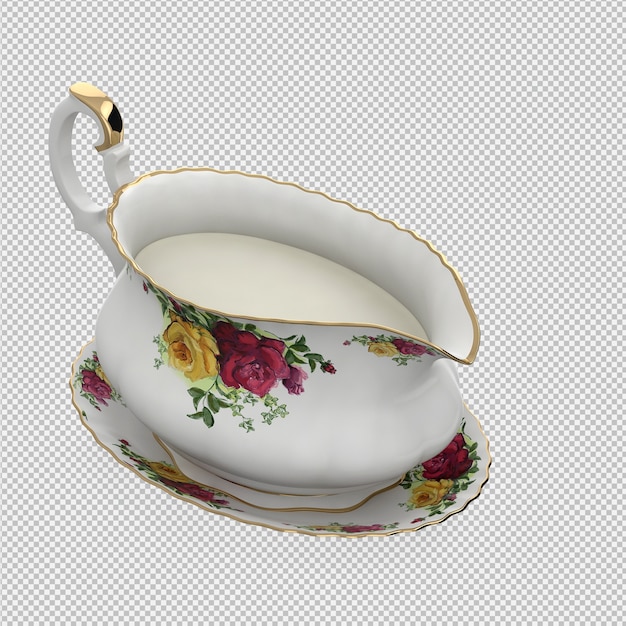 Brocca isometrica 3D rendering