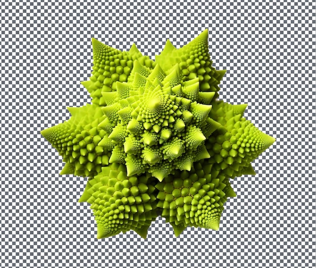 Broccoli romanesco naturale e fresco isolato su sfondo trasparente