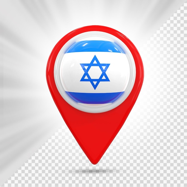 PSD broche de carte avec le drapeau d'israël