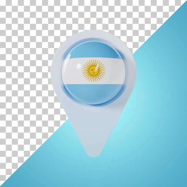 Broche Drapeau Rond De L'argentine Rendu 3d