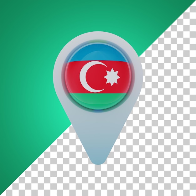 PSD broche drapeau rond de l'azerbaïdjan rendu 3d