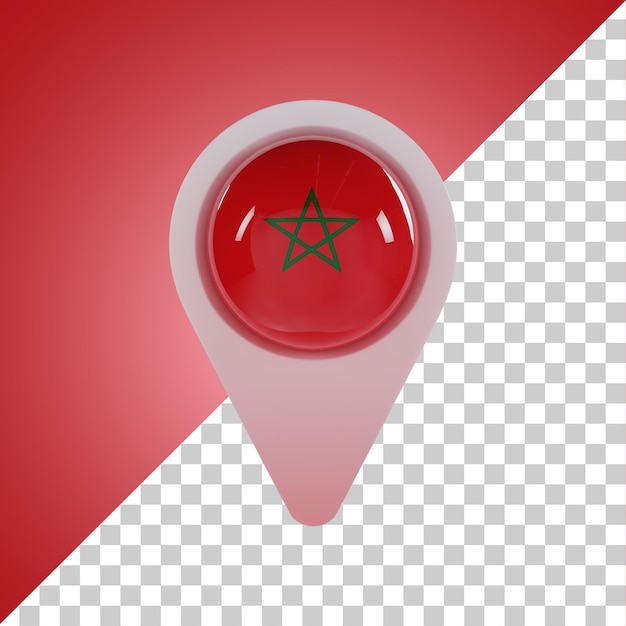 PSD broche drapeau rond du maroc rendu 3d