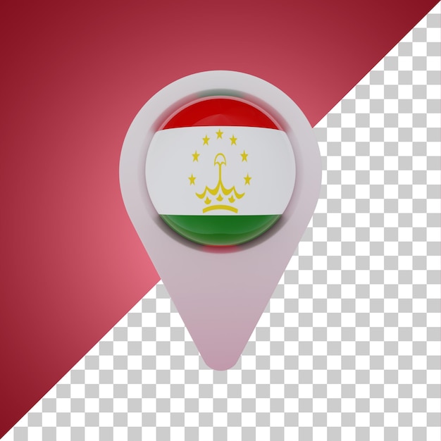 Broche Drapeau Rond Du Tadjikistan Rendu 3d