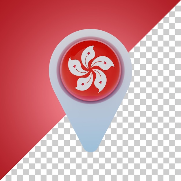 Broche Drapeau Rond De Hong Kong Rendu 3d