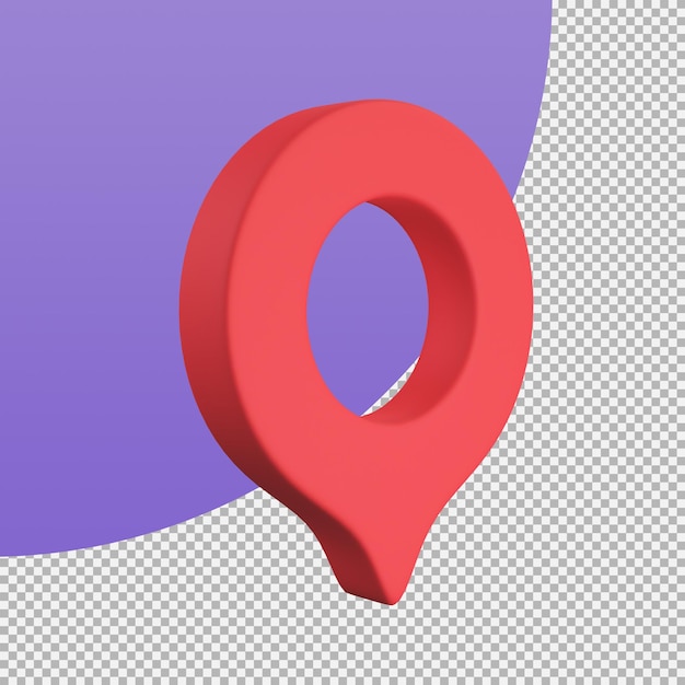 Broche Rouge Pour Pointer La Destination Sur La Carte 3d Illustration With Clipping Path