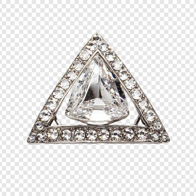 PSD broche triangulaire étincelante design de diamant éblouissant accessoire élégant