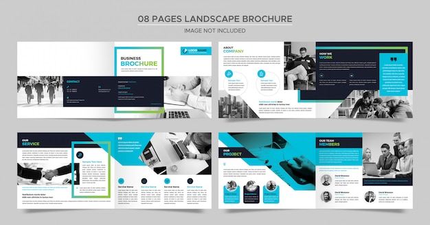 PSD brochura comercial de paisagem de páginas