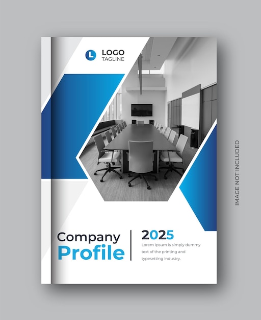 PSD brochura de perfil da empresa com design de capa de livro de negócios de formas gradientes modernas