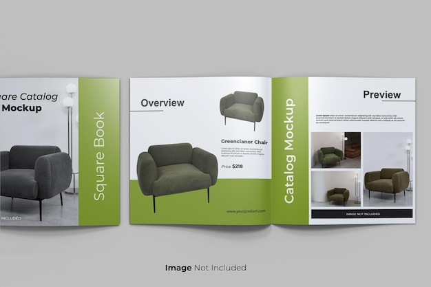 PSD brochura quadrada e maquete de catálogo