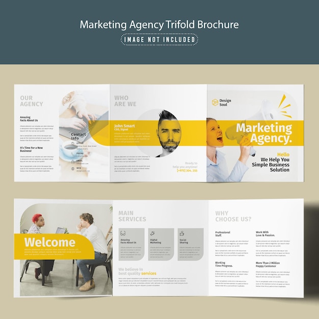 Brochure a tre ante dell'agenzia di marketing