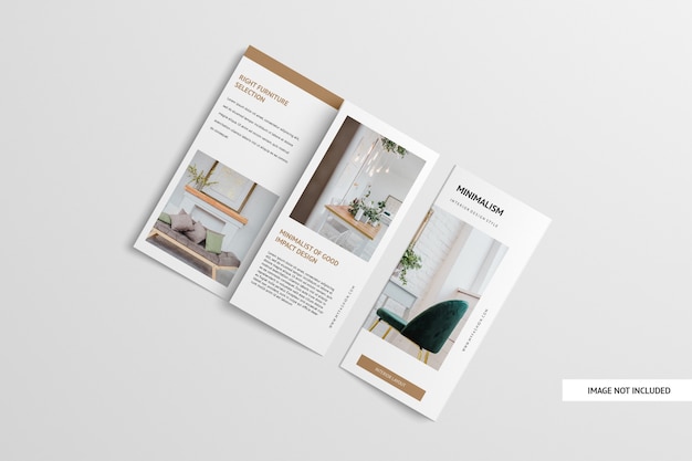 Brochure a tre ante Mockup isolato