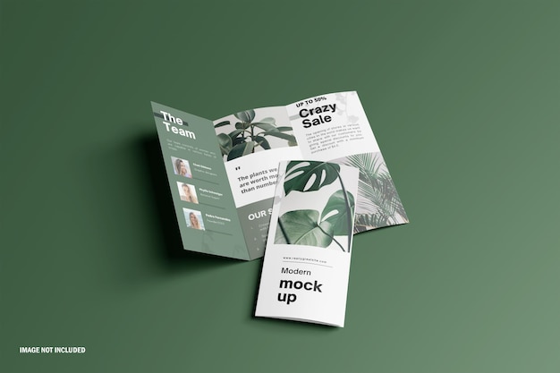 Brochure a tre ante o mockup di invito
