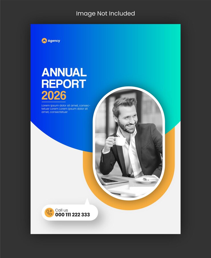 Brochure cover or annual report flyer for business agency