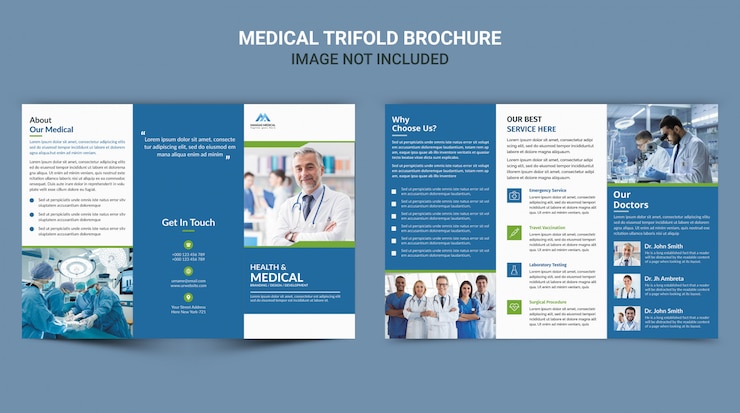 PSD brochure médicale à trois volets