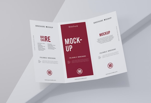 Brochure mock-up isolato su bianco