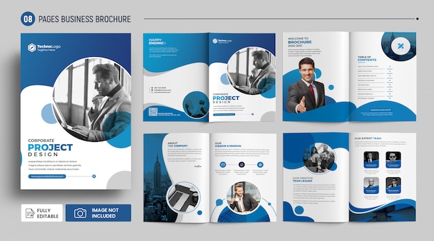 PSD brochure des pages de couverture de profil d'entreprise