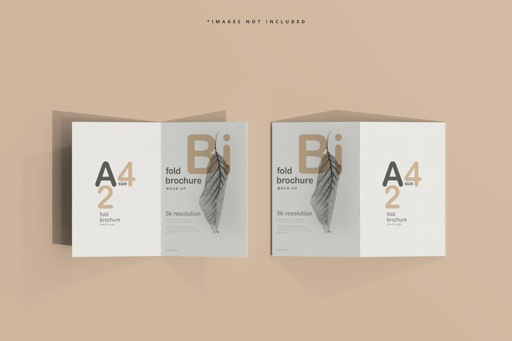 PSD brochure pieghevole in formato a4 mockup