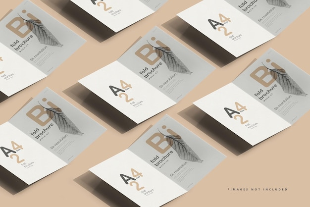 Brochure pieghevole in formato A4 Mockup