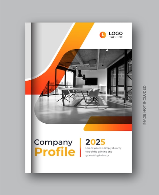 PSD brochure de profil d'entreprise avec conception de couverture de livre d'affaires de formes dégradées modernes