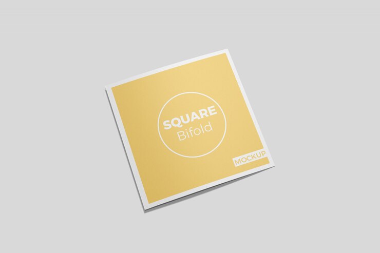 Brochure quadrata Bifold Mockup 10