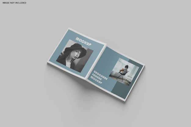 Brochure quadrata e mockup di catalogo isolato