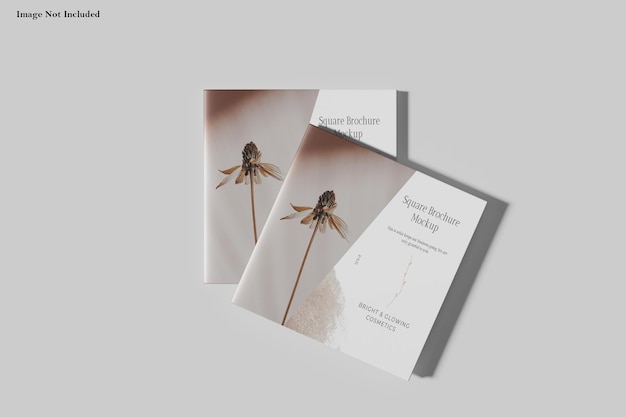 Brochure quadrato e copertina del catalogo Mockup