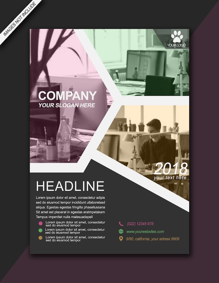 PSD brochure titolo opuscolo colorato moderno per affari - formato a3