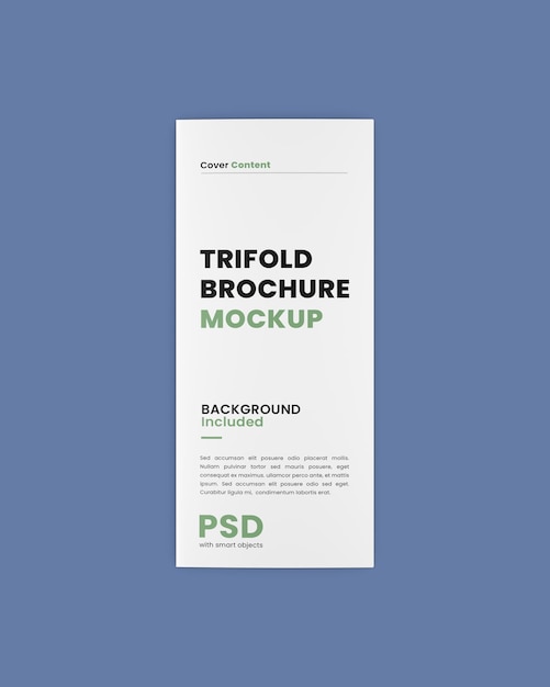 Brochure à trois volets vue de dessus fermée