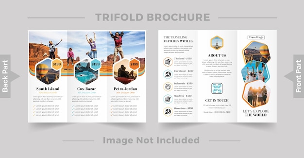 Brochure de voyage à trois volets