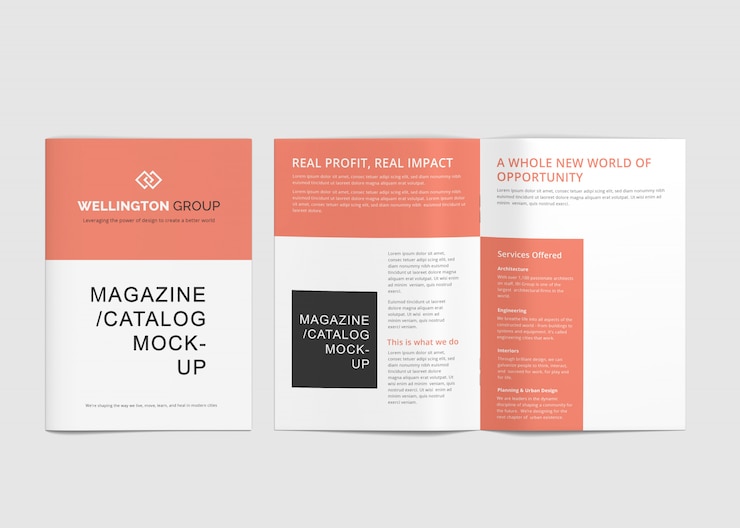 PSD brochures a4 et maquettes de magazines