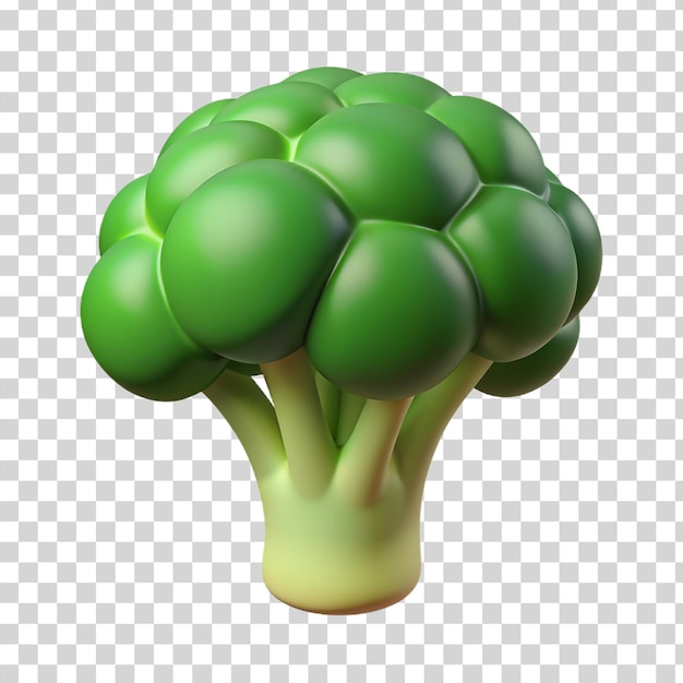 PSD brocoli 3d isolé sur un fond transparent