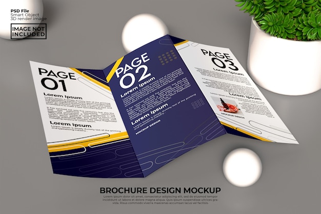 PSD brocure mockup design photoshop avec objet intelligent