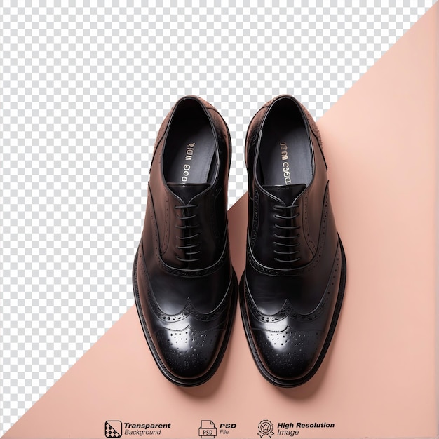 PSD brogue preto isolado em fundo transparente