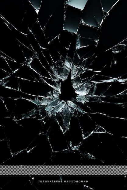 PSD broken glass-textur auf durchsichtigem hintergrund