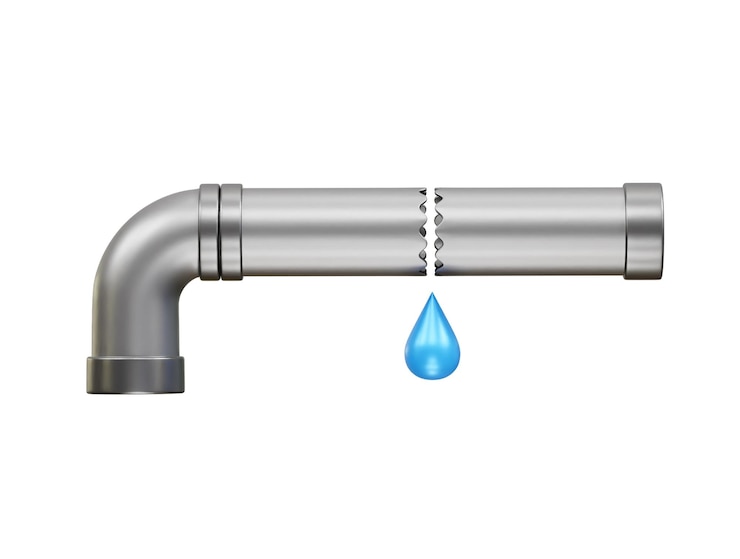 PSD broken pipe icon 3d rendering illustration