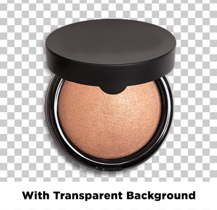 PSD un bronceador compacto sobre un fondo transparente para la promoción de productos de belleza